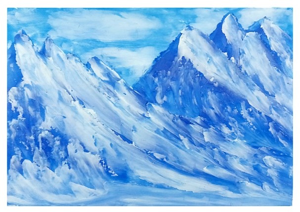 Зимний горный пейзаж, 2022г., Л.А., В.В. Любенко